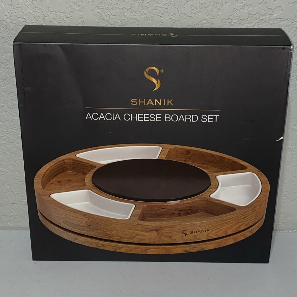 Acacia Wood Cheese Platter Charcuterie Set Cutlery Marble Board Ceramic Bowls